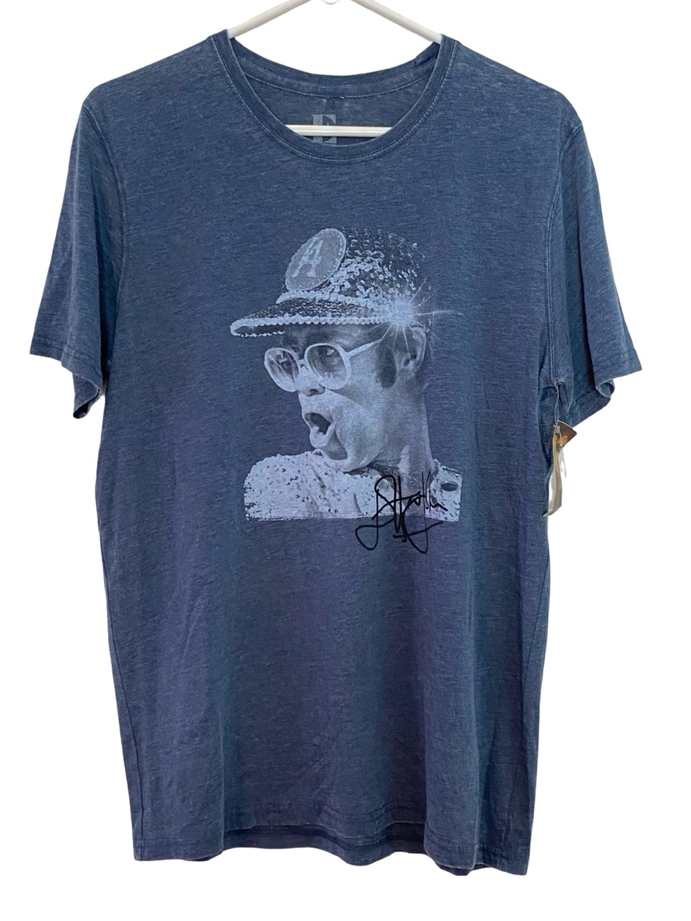 Elton John Hardrock Cafe Tshirt Mens Size Medium Unisex Blue Short Sleeve New